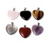 Edelsteen hart-vormige hanger ketting met 6 uitwisselbare stenen